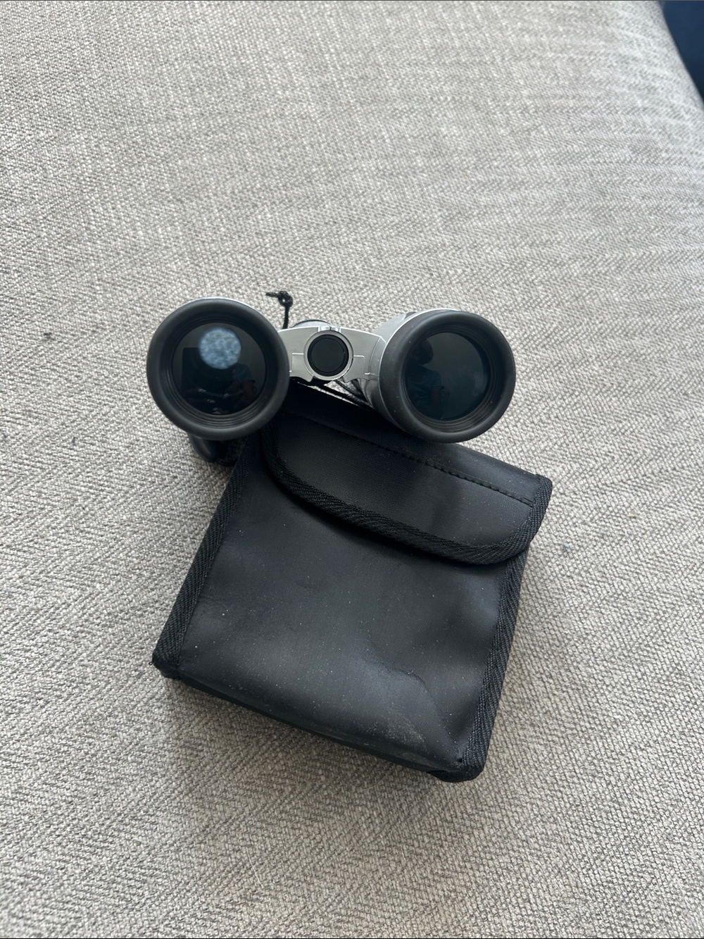 Compact Black Binoculars with Carry Pouch - Unbranded
